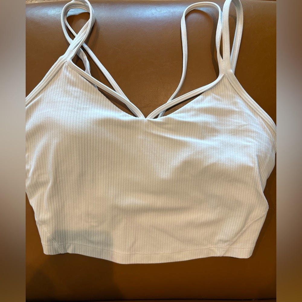 White Lululemon strappy align tank